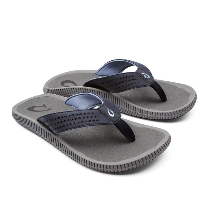 Men Ulele Mens WaterReady Beach Sandals Blue Depth Charcoal Olukai WaterFriendly Men Ulele Mens WaterReady Beach Sandals Blue Depth Charcoal Olukai WaterFriendly