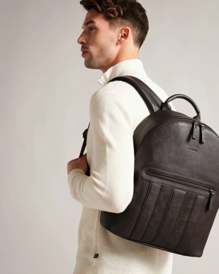 Men WAYNOR 8211 House Check PU Backpack Brownchocolate Ted Baker Backpacks