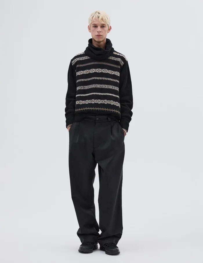 Men Wide Leg Chino Charcoal Margaret Howell Trousers