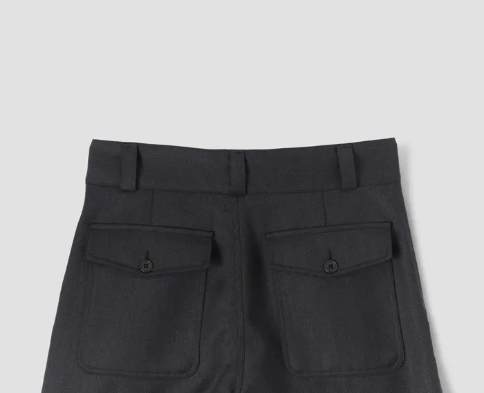 Men Wide Leg Chino Charcoal Margaret Howell Trousers