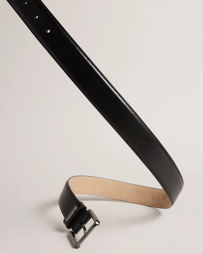 Men WIZERD 8211 Leather Belt With Branded Keeper Black Ted Baker Belts