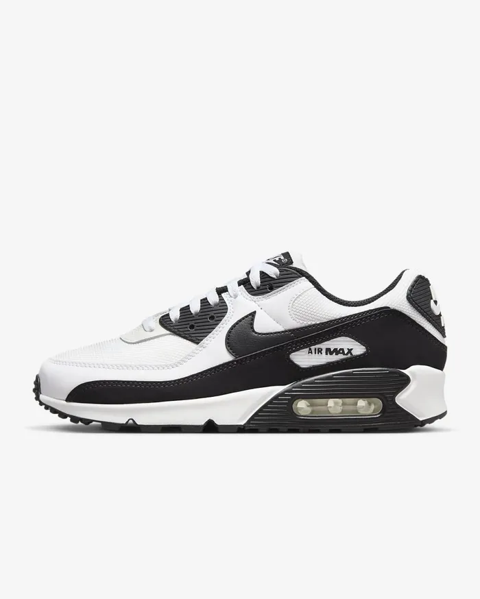 Mens Nike Air Max 90 WhiteWhiteBlack Nike First Day Kicks