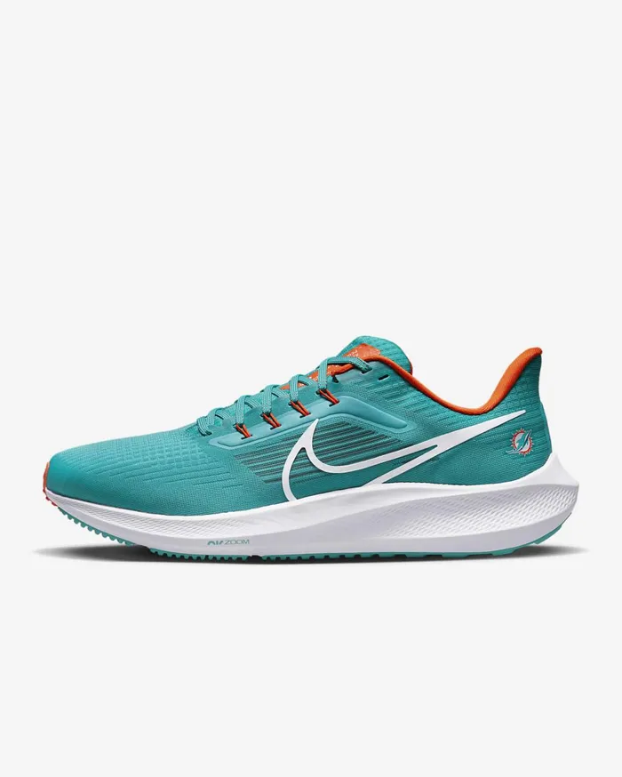 Mens Nike Pegasus 39 NFL Miami Dolphins Turbo GreenTurbo GreenBrilliant OrangeWhite Nike Running