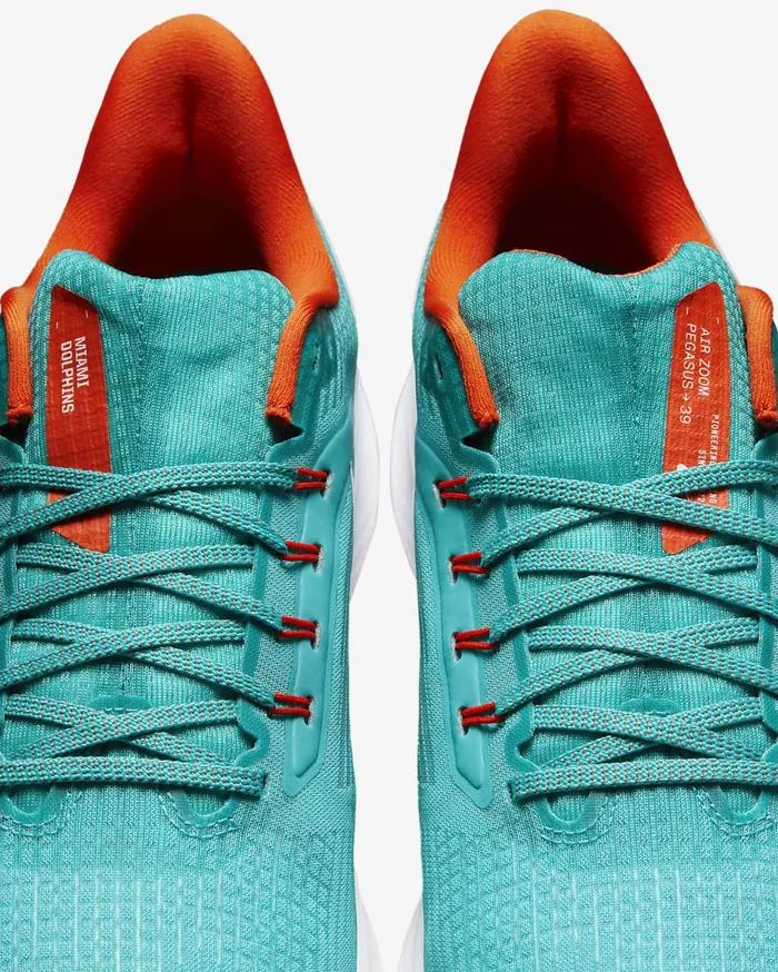 Mens Nike Pegasus 39 NFL Miami Dolphins Turbo GreenTurbo GreenBrilliant OrangeWhite Nike Running