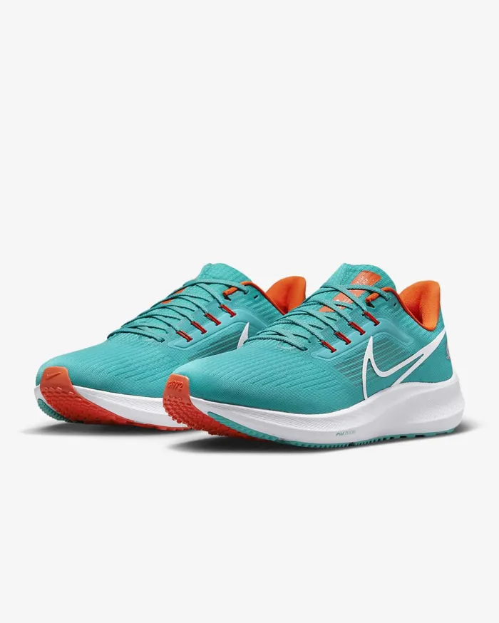 Mens Nike Pegasus 39 NFL Miami Dolphins Turbo GreenTurbo GreenBrilliant OrangeWhite Nike Running