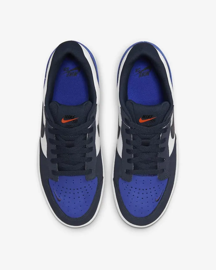MensWomens Nike SB Force 58 ObsidianWhiteHyper RoyalObsidian Nike First Day Kicks