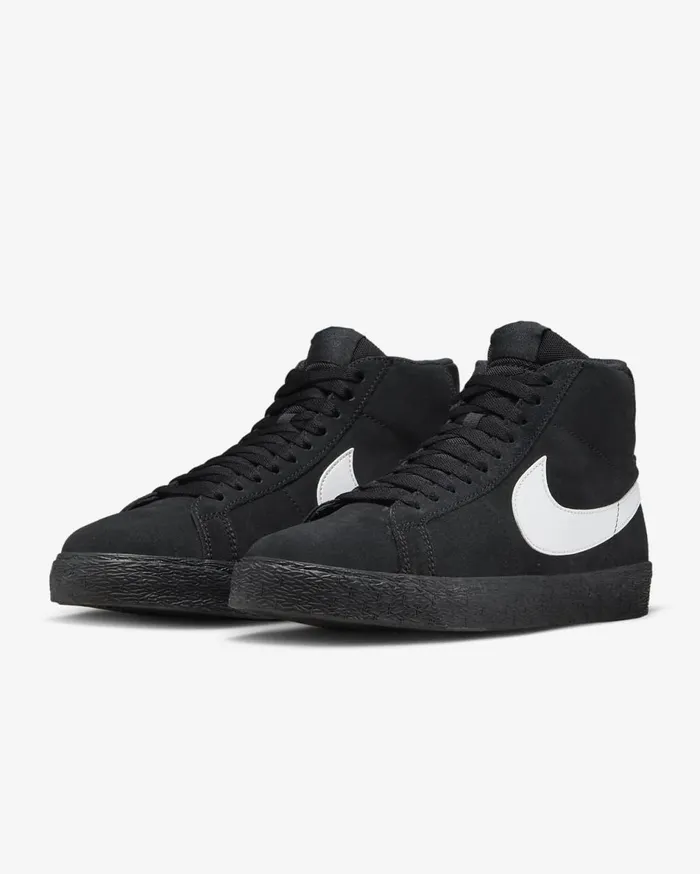 MensWomens Nike SB Zoom Blazer Mid BlackBlackBlackWhite Nike First Day Kicks