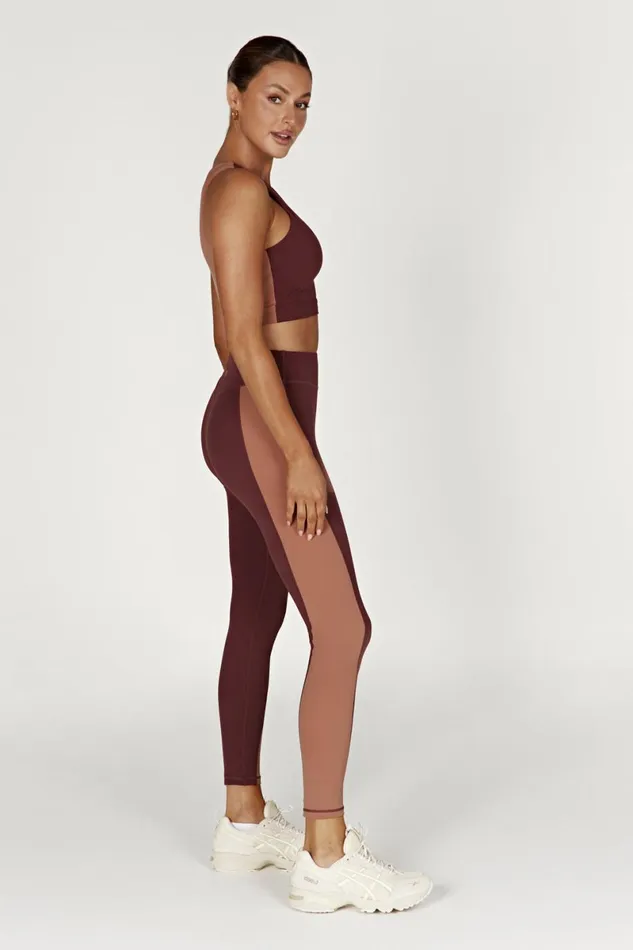 Meshki Activewear Bottoms Libby Two Tone Panel Leggings 8211 MahoganyTan Mahoganytan 8211 Women Meshki Activewear Bottoms Libby Two Tone Panel Leggings 8211 MahoganyTan Mahoganytan 8211 Women