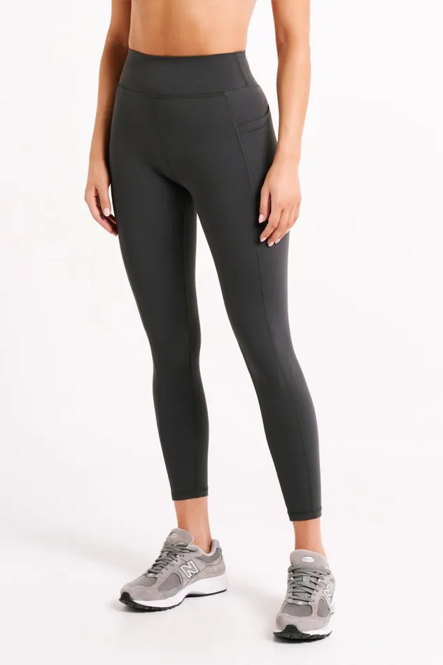 Meshki Activewear Briar V Back Leggings With Pockets 8211 Charcoal Charcoal 8211 Women