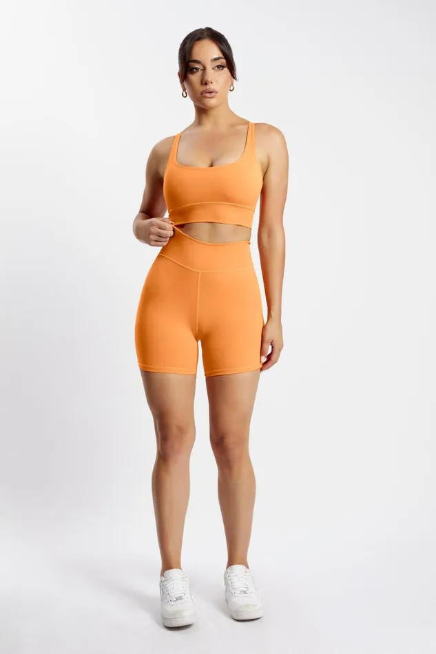 Meshki Activewear Carly Bike Shorts 8211 Tangerine Tangerine 8211 Women Meshki Activewear Carly Bike Shorts 8211 Tangerine Tangerine 8211 Women