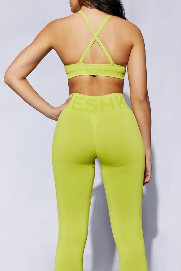 Meshki Activewear Nyx Cross Back Seamless Crop 8211 Lime Green Limegreen 8211 Women Meshki Activewear Nyx Cross Back Seamless Crop 8211 Lime Green Limegreen 8211 Women
