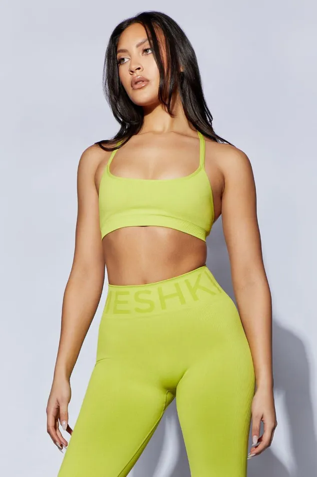 Meshki Activewear Nyx Cross Back Seamless Crop 8211 Lime Green Limegreen 8211 Women Meshki Activewear Nyx Cross Back Seamless Crop 8211 Lime Green Limegreen 8211 Women