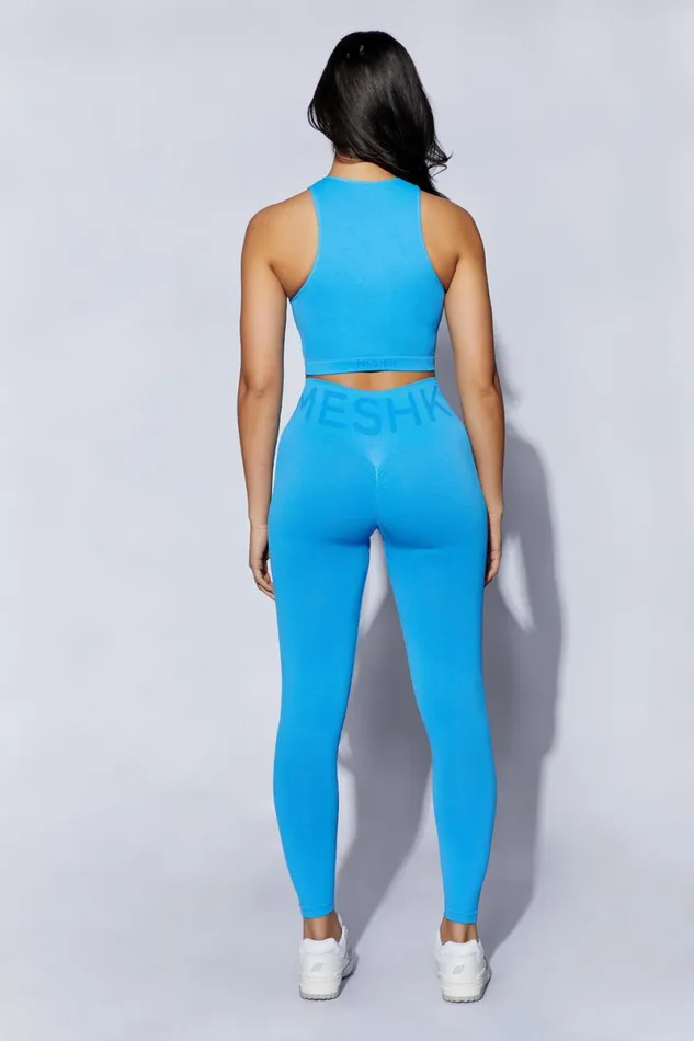 Meshki Activewear Pippa Racer Tank Top 8211 Blue Blue 8211 Women