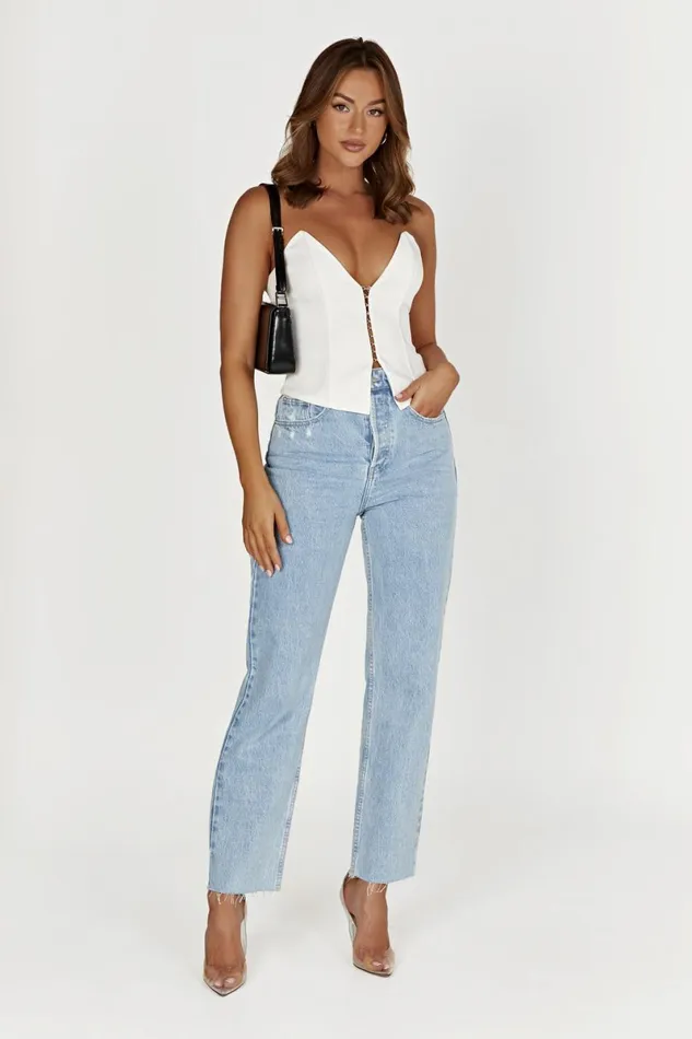 Meshki Bachelorette Janayia Pointed Corset Top 8211 White White 8211 Women