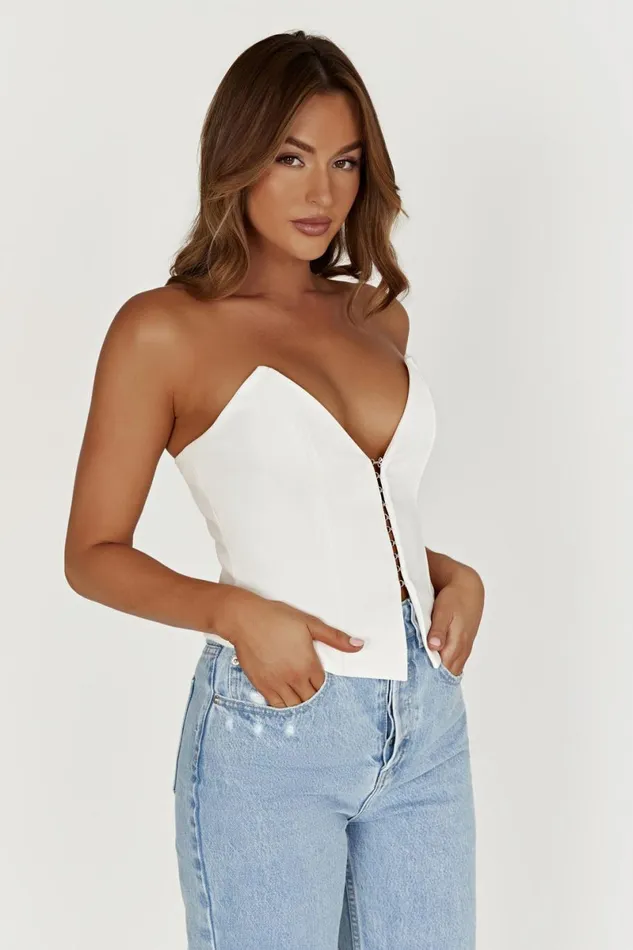 Meshki Bachelorette Janayia Pointed Corset Top 8211 White White 8211 Women