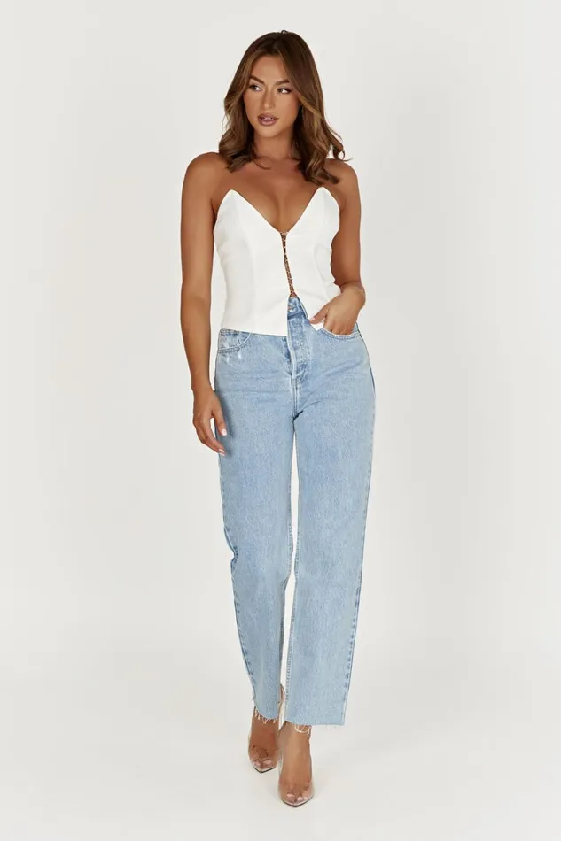 Meshki Bachelorette Janayia Pointed Corset Top 8211 White White 8211 Women