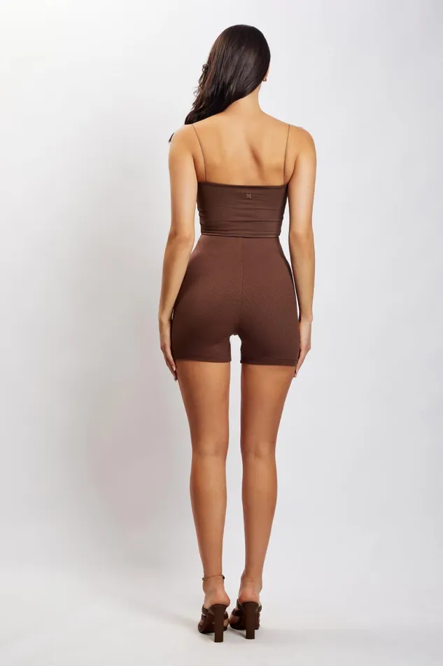 Meshki Basic Bottoms Lisa Ribbed Booty Short 8211 Chocolate Chocolate 8211 Women Meshki Basic Bottoms Lisa Ribbed Booty Short 8211 Chocolate Chocolate 8211 Women