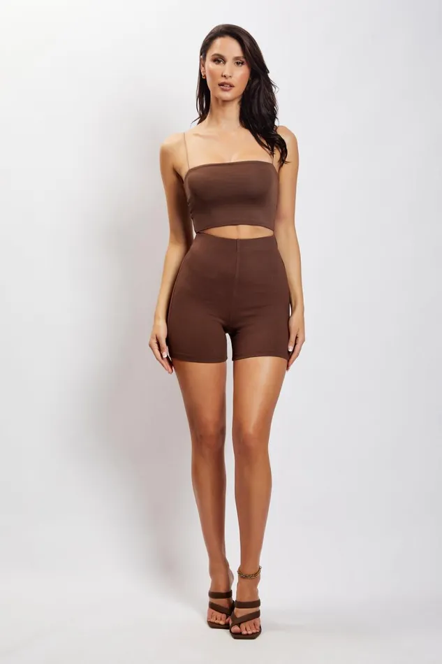 Meshki Basic Bottoms Lisa Ribbed Booty Short 8211 Chocolate Chocolate 8211 Women Meshki Basic Bottoms Lisa Ribbed Booty Short 8211 Chocolate Chocolate 8211 Women