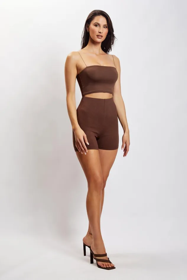Meshki Basic Bottoms Lisa Ribbed Booty Short 8211 Chocolate Chocolate 8211 Women Meshki Basic Bottoms Lisa Ribbed Booty Short 8211 Chocolate Chocolate 8211 Women