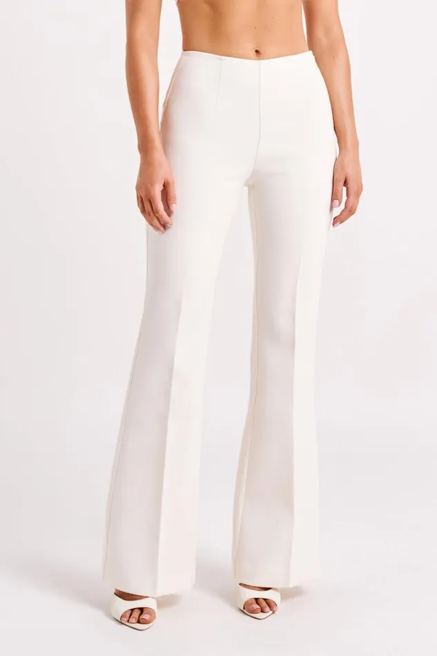 Meshki Basic Bottoms Loretta Fit and Flare Tailored Pant 8211 Ivory Ivory 8211 Women