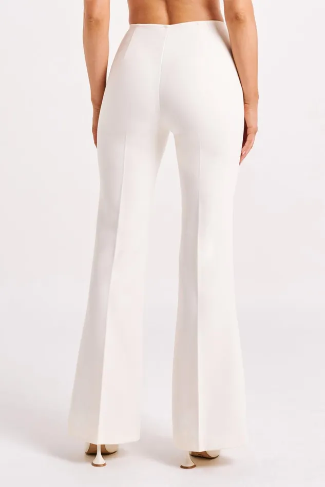 Meshki Basic Bottoms Loretta Fit and Flare Tailored Pant 8211 Ivory Ivory 8211 Women