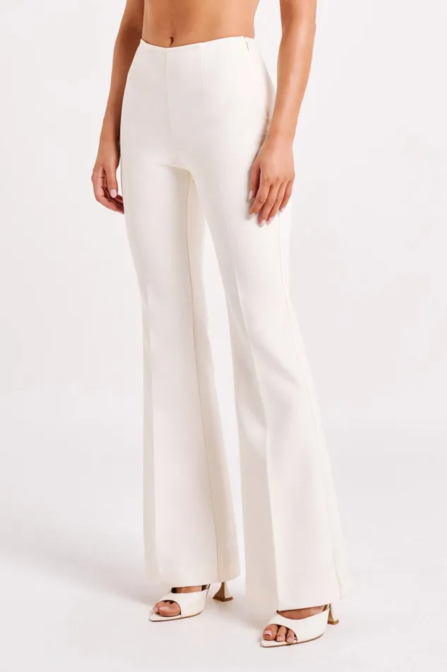 Meshki Basic Bottoms Loretta Fit and Flare Tailored Pant 8211 Ivory Ivory 8211 Women