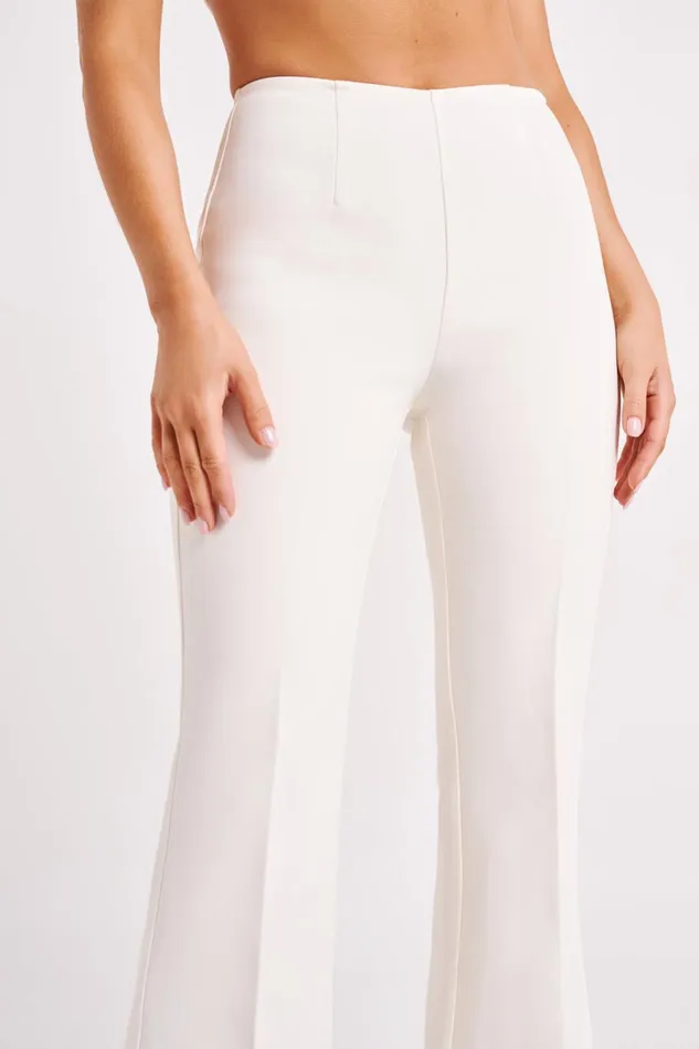 Meshki Basic Bottoms Loretta Fit and Flare Tailored Pant 8211 Ivory Ivory 8211 Women
