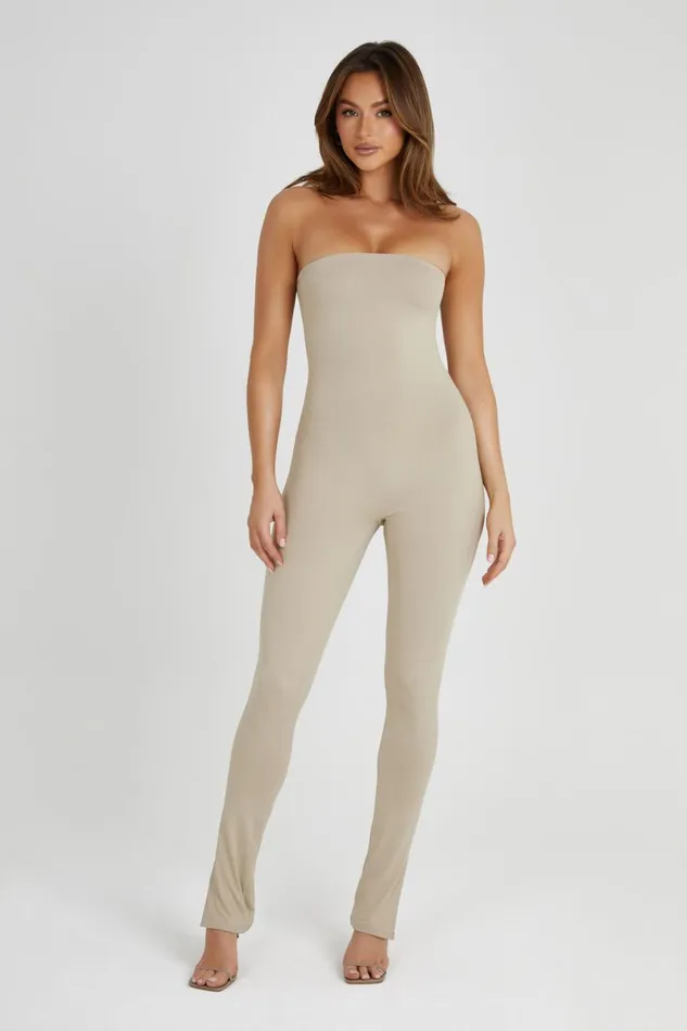 Meshki Basic Bottoms Peggy Strapless Jumpsuit 8211 Taupe Taupe 8211 Women