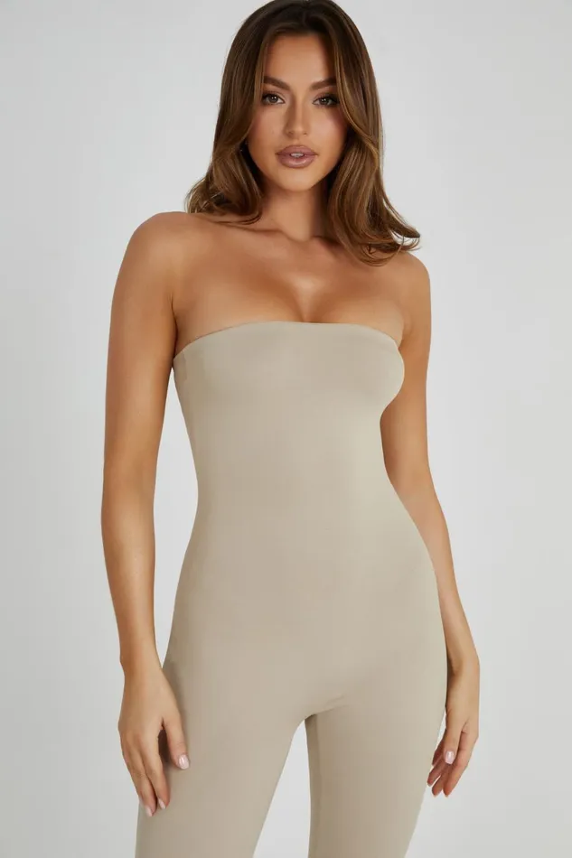 Meshki Basic Bottoms Peggy Strapless Jumpsuit 8211 Taupe Taupe 8211 Women