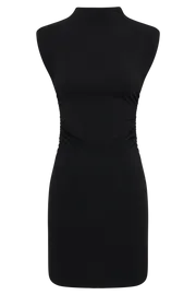 Meshki Basic Dresses Melania High Neck Mini Dress 8211 Black Black 8211 Women