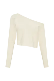 Meshki Basic Tops Avani Oversized One Shoulder Jumper 8211 Ivory Ivory 8211 Women