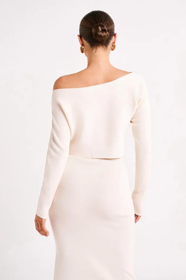 Meshki Basic Tops Avani Oversized One Shoulder Jumper 8211 Ivory Ivory 8211 Women