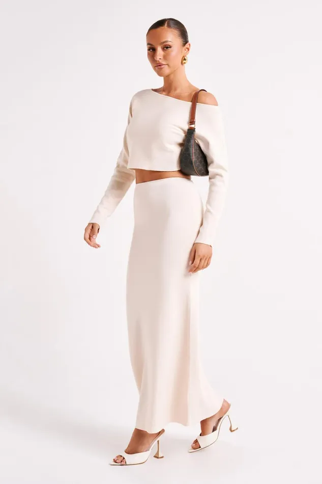 Meshki Basic Tops Avani Oversized One Shoulder Jumper 8211 Ivory Ivory 8211 Women