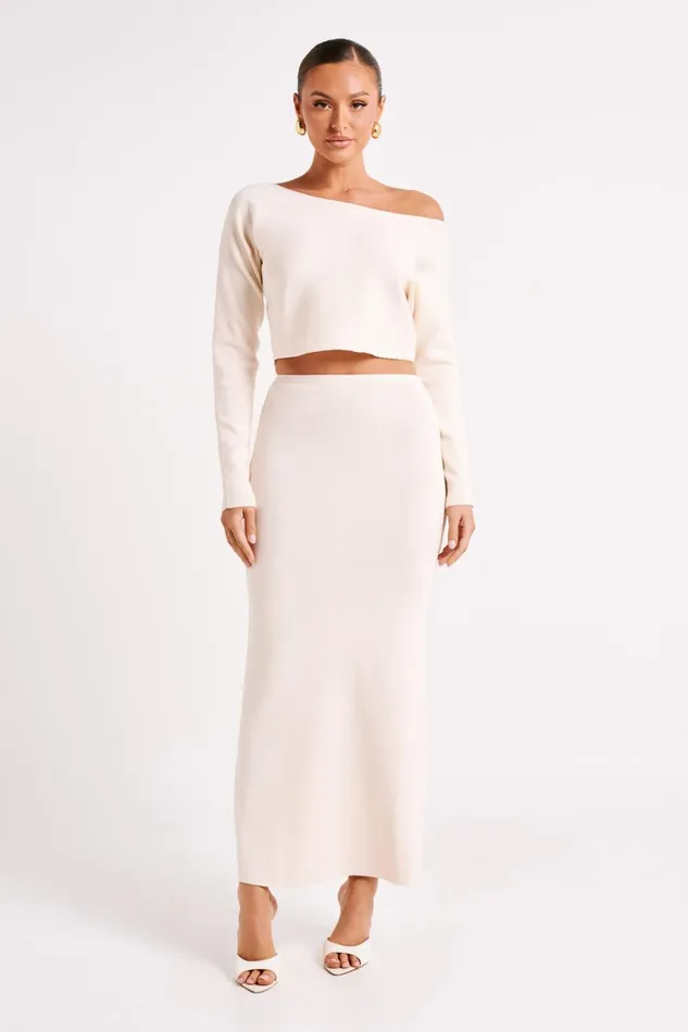 Meshki Basic Tops Avani Oversized One Shoulder Jumper 8211 Ivory Ivory 8211 Women