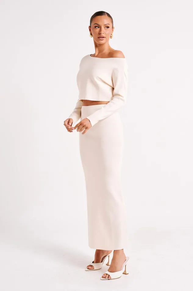 Meshki Basic Tops Avani Oversized One Shoulder Jumper 8211 Ivory Ivory 8211 Women