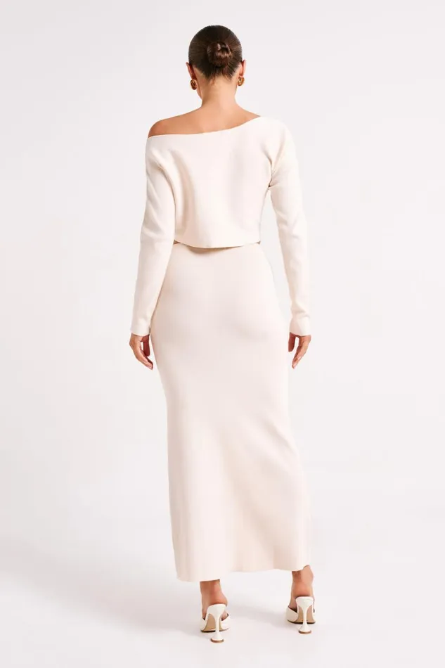 Meshki Basic Tops Avani Oversized One Shoulder Jumper 8211 Ivory Ivory 8211 Women