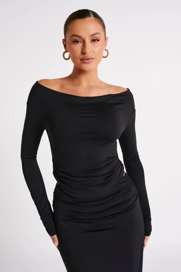 Meshki Basic Tops Emma Recycled Nylon Long Sleeve Top 8211 Black Black 8211 Women