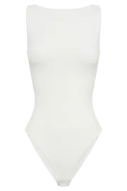 Meshki Basic Tops Fiona Recycled Nylon Low Back Bodysuit 8211 White White 8211 Women Meshki Basic Tops Fiona Recycled Nylon Low Back Bodysuit 8211 White White 8211 Women