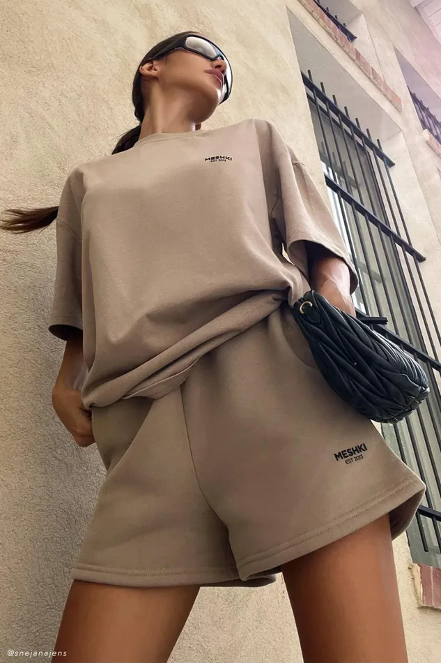 Meshki Basic Tops Jaimie Oversized Unisex Tee 8211 Cement Cement 8211 Women