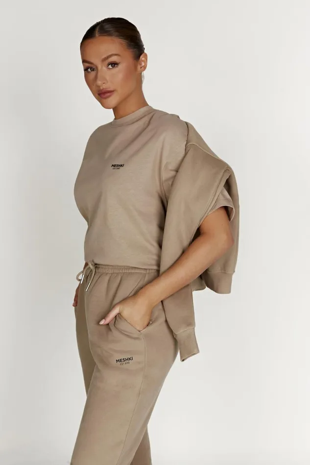Meshki Basic Tops Jaimie Oversized Unisex Tee 8211 Cement Cement 8211 Women