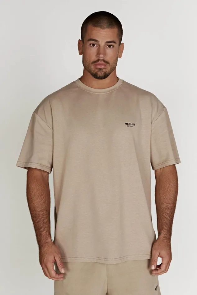 Meshki Basic Tops Jaimie Oversized Unisex Tee 8211 Cement Cement 8211 Women