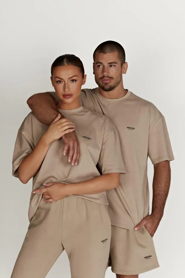 Meshki Basic Tops Jaimie Oversized Unisex Tee 8211 Cement Cement 8211 Women