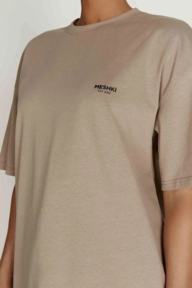 Meshki Basic Tops Jaimie Oversized Unisex Tee 8211 Cement Cement 8211 Women