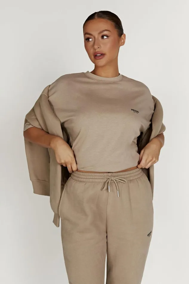 Meshki Basic Tops Jaimie Oversized Unisex Tee 8211 Cement Cement 8211 Women