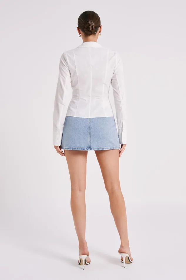 Meshki Basic Tops Parisa Pleated Shirt 8211 White White 8211 Women