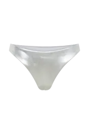 Meshki Bikini Bottoms Bambi Metallic Cheeky Cut Bikini Bottoms 8211 Silver Silver 8211 Women