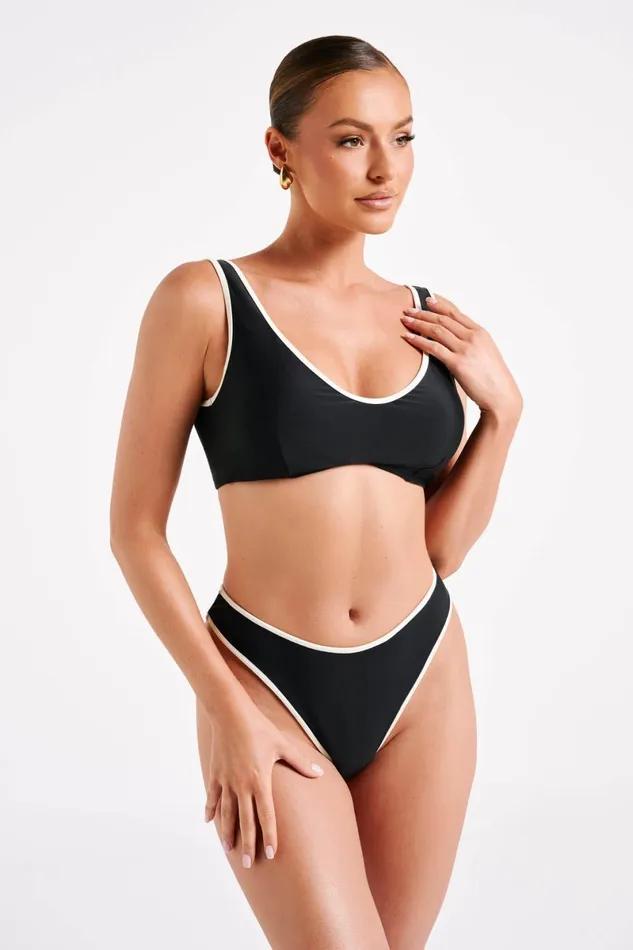 Meshki Bikini Bottoms Leandra Recycled Contrast Bikini Bottom 8211 Black Black 8211 Women