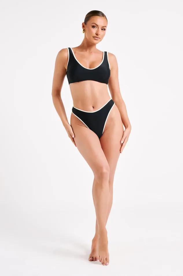 Meshki Bikini Bottoms Leandra Recycled Contrast Bikini Bottom 8211 Black Black 8211 Women