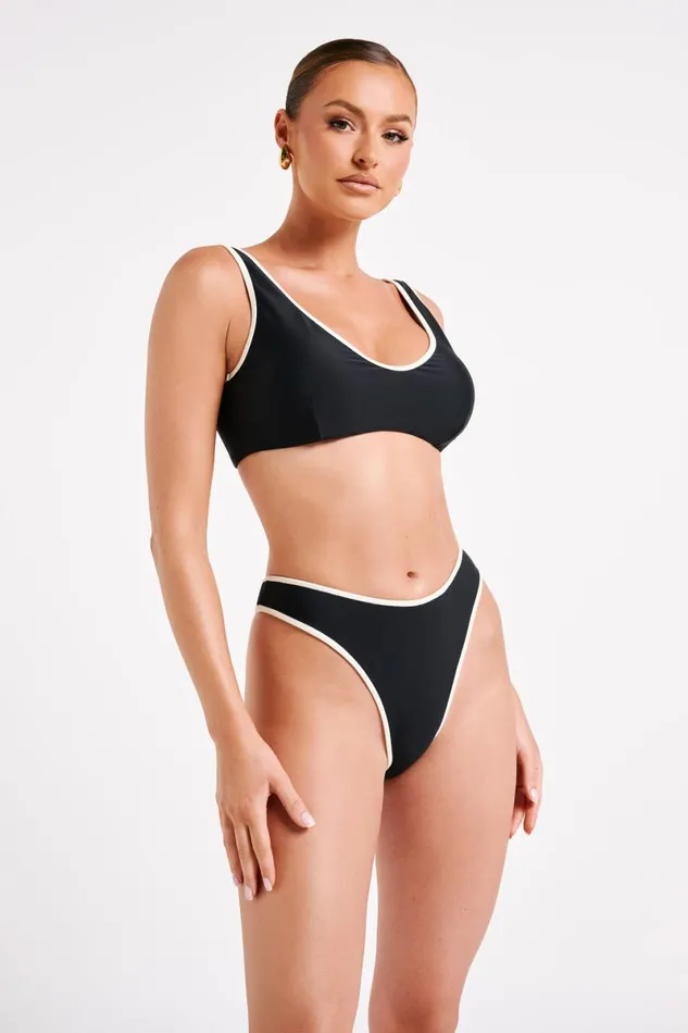 Meshki Bikini Bottoms Leandra Recycled Contrast Bikini Bottom 8211 Black Black 8211 Women