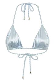Meshki Bikini Tops Sachi Triangle Bikini Top With Braided Ties 8211 Arctic Blue Arcticblue 8211 Women